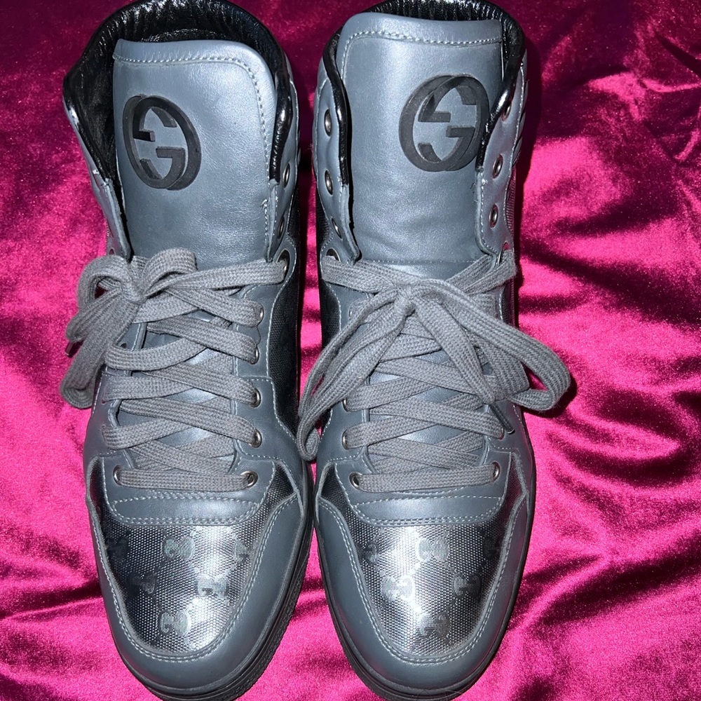 Grey mens Gucci sneakers- size 10 US- Gently used- reasonable offers accepted